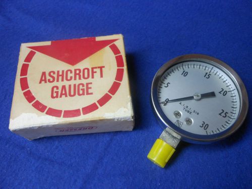 Nip dresser ashcroft gauge 2-1/2&#034; 1009-s stainless 0-30 psi for sale