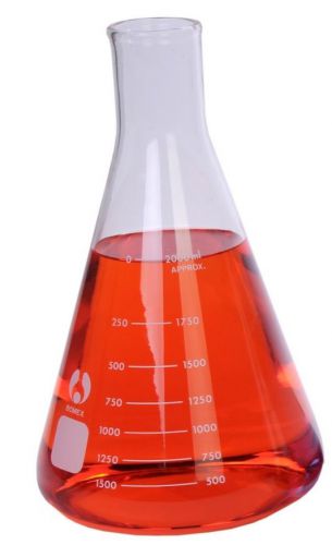 2000 mL Erlenmeyer Flask Heavy Wall Glass Lab Bomex