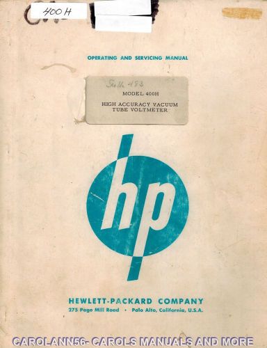 HP Manual 400H HIGH ACCURACY VACUUM TUBE VOLTMETER