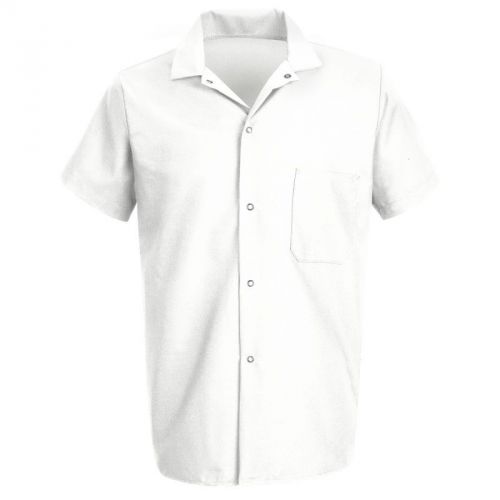 New Best Textile White Standard Kitchen Cook Shirt with Snaps Size S-3XL