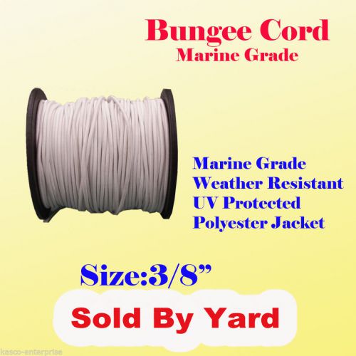 3/8&#034; x  Sold By Yards Premium Marine Grade Bungee Shock Stretch Cord UV White