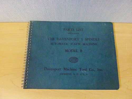 The Davenport Model B 5 Spindle Screw Machine Parts List with drawings (11940)