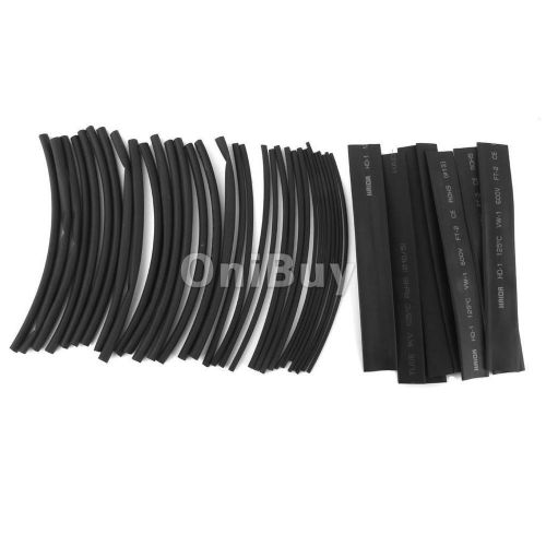 48PCS Black 2:1 Heat Shrinkable Tubing Wire Cable Tube Wrap Sleeve 6 Sizes