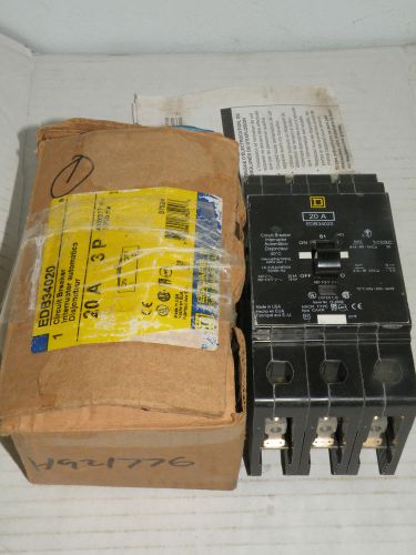 EDB34020SA NEW IN BOX - Square D  Shunt Trip  Circuit Breaker