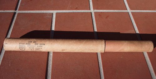 National twist drill &amp;tool 27/32&#034;straight shank taper length h.s drill reg helix for sale