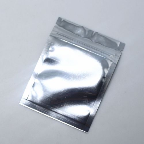 7.5x10cm Glossy Flat Silver Mylar Zip Lock Bags Aluminum Foil Pouches Food Grade