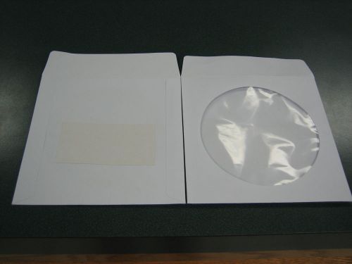 1000 NEW 120 GRAM PAPER CD DVD SLEEVE W/WINDOW, FLAP AND ADHESIVE BACK JS216