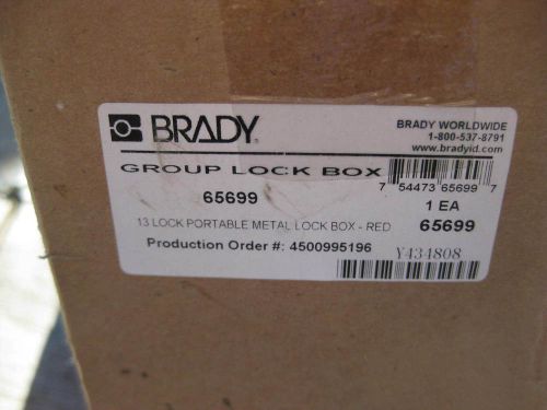 Brady group portable group lock box osha safety lockout tagout 13 lock red for sale