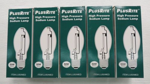 Lot of 5 PlusRite - LU50/MED ED17 50 Watt High Pressure Sodium Bulb