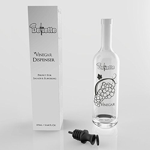Deliette Vinegar Bottle Dispenser Cruet and Pourer with Plastic Pour Tap/Snap