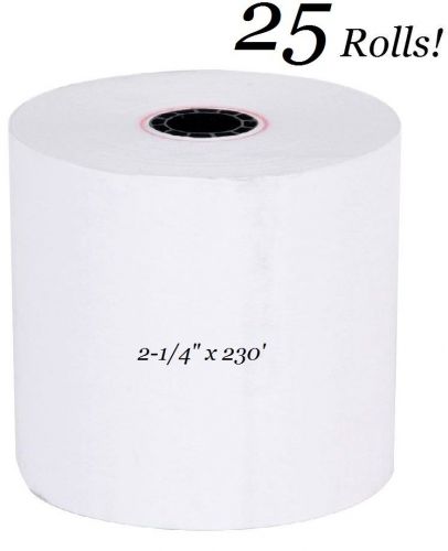 2-1/4&#034; x 230&#039; Thermal Receipt Paper Rolls Case Of 25 Pos Cash Register BRAND NEW