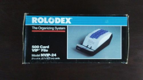 Vtg Rolodex Desk Card File Organizer Black Model NVIP-24 500 2 1/4&#034; x 4&#034; NIB