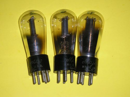 3 MAJESTIC Type G- 56 Vacuum Tubes Engraved Tested TV 7 D\U