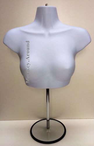 Female Mannequin White Sm Upper Torso Form +1 Hook +1 Stand Display Dress Shirts