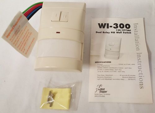 Wattstopper WI-300-A Dual Relay Passive Infrared Automatic Wall Switch Lt Almond