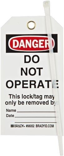 Brady English/Spanish &#034;Danger - Do Not Operate&#034; Tag, Polyester, 5-3/4&#034; Height,