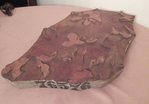 Rare large antique 1800&#039;s hand carved wood fashion french fabric printing block for sale