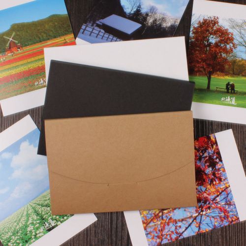 10.5x16+0.5cm Kraft Paper Postal Card Postcard Photo Packaging Box Envelope Bag