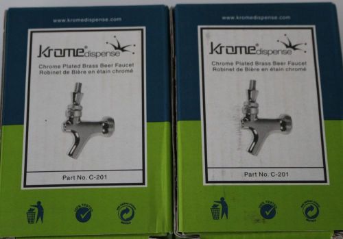 Polished Chrome Beer Kegerator Faucet C-201 by Krome Dispense Lot of 2