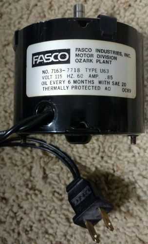 Fasco motor no. 7163-7718 type u63 thermally protected for sale