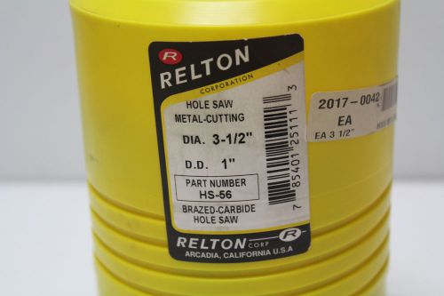 Relton HS-56 3-1/2&#034; Brazed Carbide Hole Saw Used