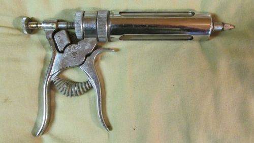 Vintage used ideal a 14 stainless steel syringe gun for sale