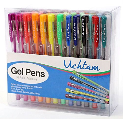Gel Pens set -60 pens with Case-Best suited for Adult coloring book ,Multi-color