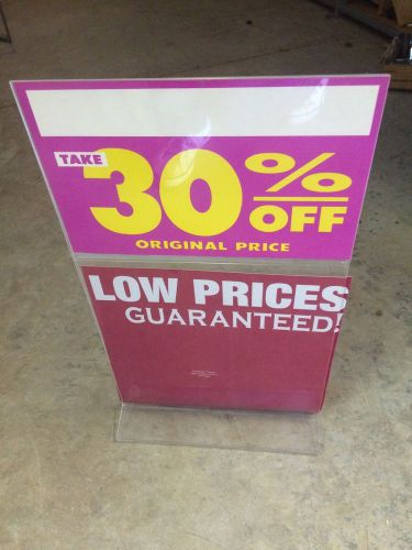 11 X 19 1/2&#034; Acrylic Counter Top Sign Holder 2 Tiered