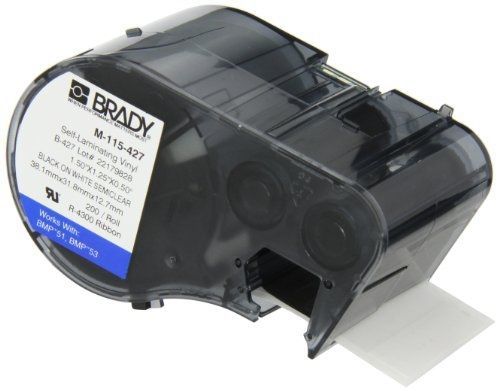 Brady m-115-427 vinyl b-427 black on white/clear label maker cartridge, 1-1/4&#034; for sale