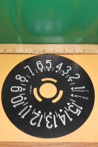 616538-1 METAL 8&#034; DIA SCALE DIAL MARKED OPEN-CLOSED 1-15       NEW OLD STOCK