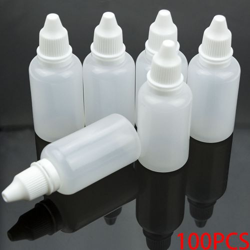 100pcs 30/50mL Empty Plastic Squeezable Dropper Eye Liquid Dropper Bottles