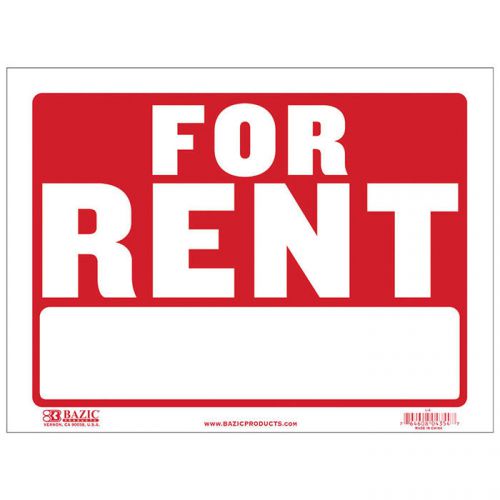 BAZIC 9&#034; X 12&#034; For Rent Sign  of-24