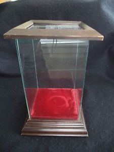 Wood and Plexiglas display case top opening 12in high 6in x 6in x 10in interior