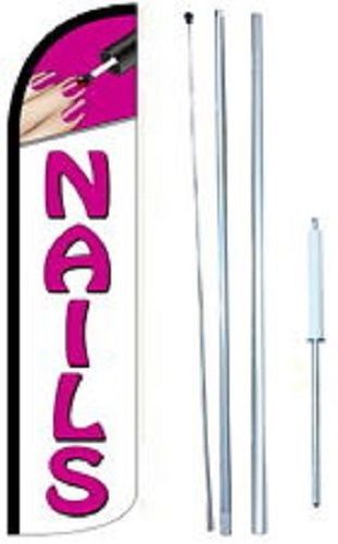 Nails  Windless  Swooper Flag With Complete Hybrid Pole set