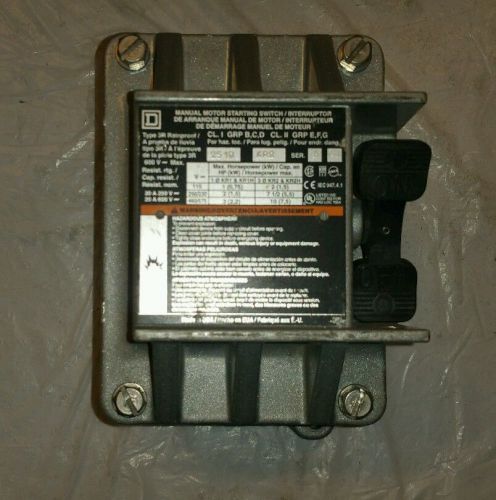 Square D Manual Motor Starting Switch 2510KR2