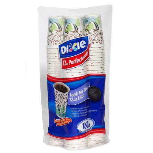 Dixie PerfecTouch Insulated Paper Cups Coffee Haze 12 oz. (160 ct.)