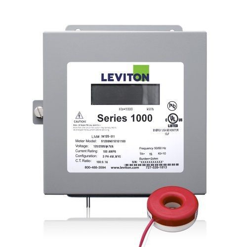 Leviton 1k120-1sw series 1000 120v 100a 1p2w indoor kit with 1 solid core ct for sale