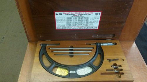 STARRETT No. 224 Outside Micrometer Set 6 - 9 with Interchangeable Anvils