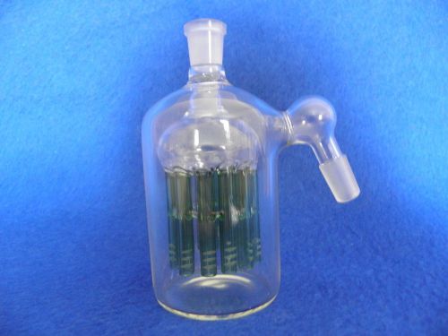 Distilling flask chemistry lab glass distillation beaker green tubes condenser for sale