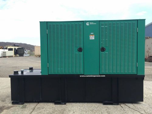 -200 KW Cummins Generator Set, 2012, Weatherproof Encl., Base Tank, Only 45 H...