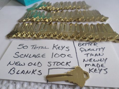 Vintage Schlage  Key Blanks Lot of 50 Total  Keys Locksmith House Key 100 C