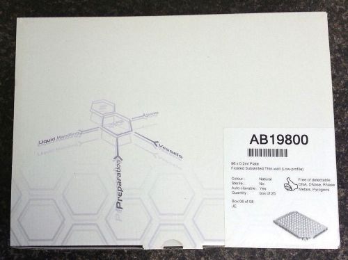 New Box 25 plates 96-well plate 0.1ml ABI LifeT FAst Systems AB19800 Bioplastics