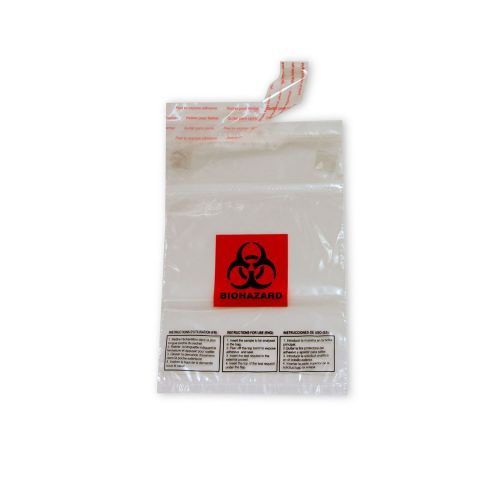 Biohazard specimen transport bags document pouch 6 x 9 adhesive seal 1000 pk for sale