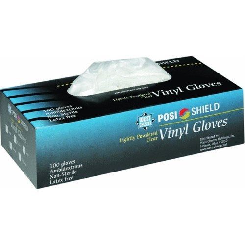WEST CHESTER 2700/XL Vinyl Powdered 4 Mil Disposable Gloves, X-Large, Clear,