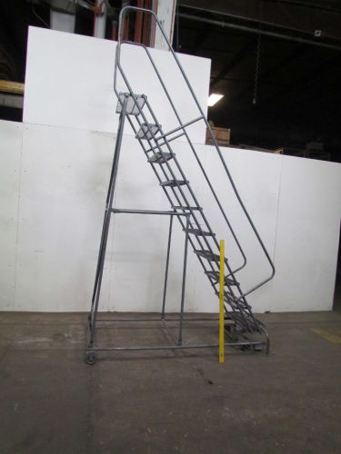 10 Step Rolling ladder safety warehouse 100&#034; Platform Height