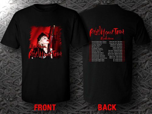 Madonna Rebel Heart Tour 2016 Tour Date Black T-Shirts Tee Shirt Size S - 5XL