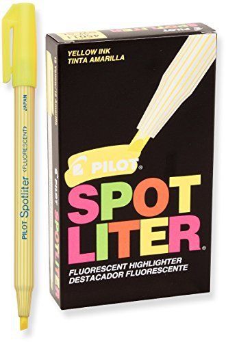 Pilot Spotliter Fluorescent Highlighters, Chisel Tip, Yellow, Dozen Box (45011)