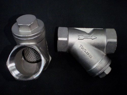 Stainless steel y strainer 1 1/4&#034; npt pipe for sale