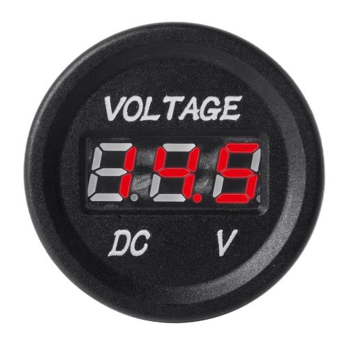 Dc 12-24v red led digital display voltmeter round panel for car motorcycle bi190 for sale