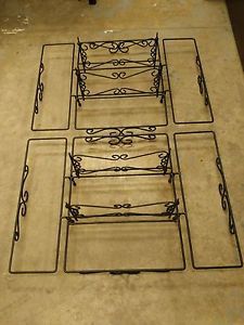 25 piece lot of versatile iron catering/buffet display stands &amp; tiers #1264 for sale